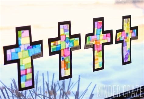 Stained Glass Cross Lenten Craft