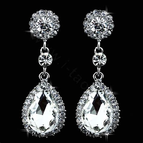 Buy Wholesale Luxurious Water Drop Austrian Crystal Bridal Earrings For