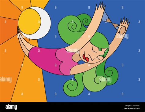 Woman Catching Time Stock Vector Image Art Alamy