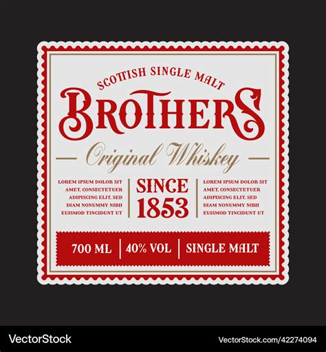 A Vintage Whiskey Label Template Royalty Free Vector Image