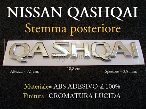 Stemma Posteriore Nissan Qashqai Rear Badge Emblema Fregio Scritta