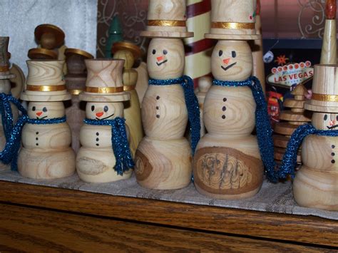 Hand Turned Snowmen By Funguy Lathe Ideas Christmas Wood Christmas