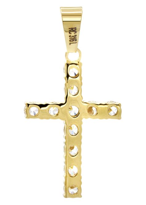 Mens Gold Plated Cross Pendant 44 Grams Frostnyc