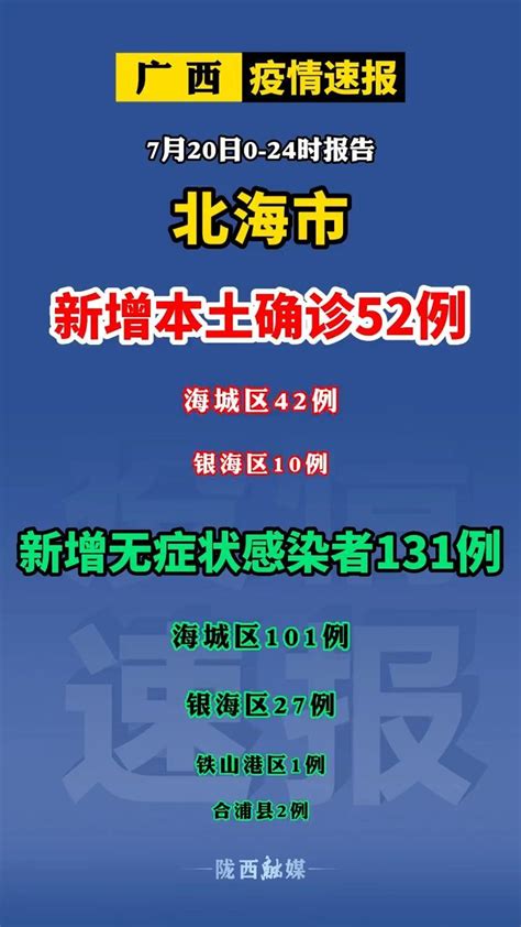 7月20日广西北海市新增本土确诊52例，新增本土无症状感染者131例广西疫情 北海疫情凤凰网视频凤凰网