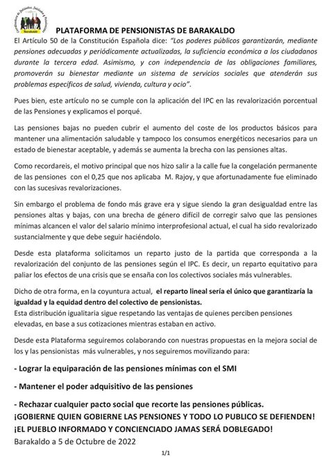 Curro On Twitter Rt Parkinglapaz Comunicado Por Una Pension Minima