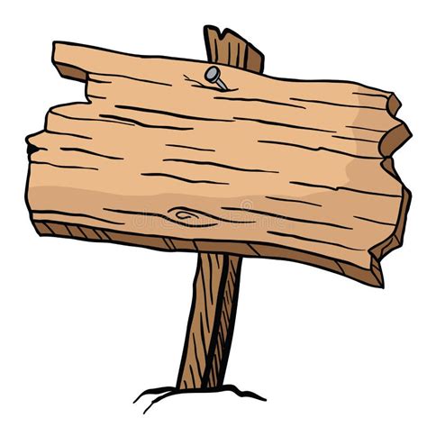 Cartoon Blank Wooden Sign