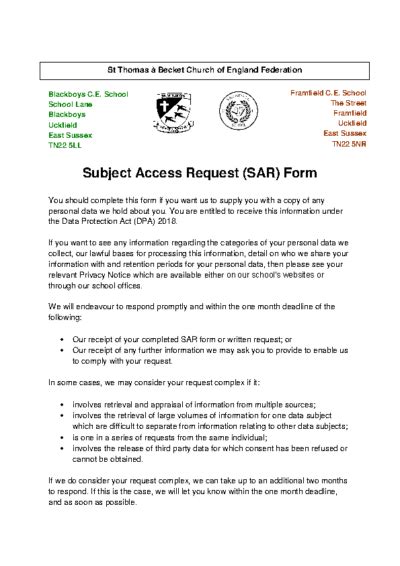 Gdpr Framfield C Of E Primary School