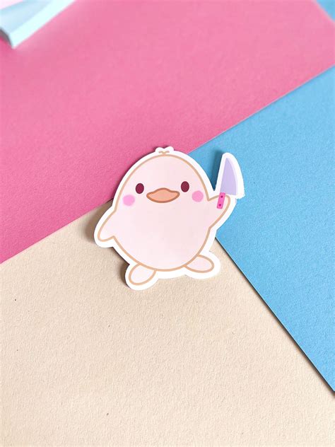 Duck With Knife Sticker Printable Vinyl Sticker Paper Vinyl Sticker