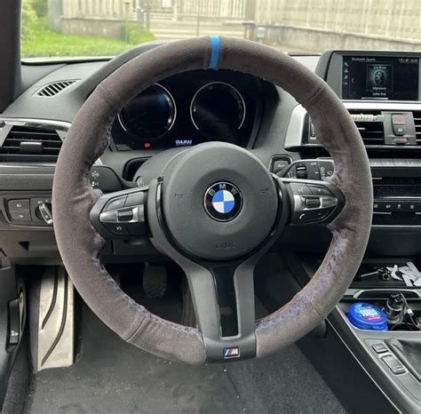 BMW M Sport Alcantara Steering Wheel Cover DIY Self Stitch Blue Navy