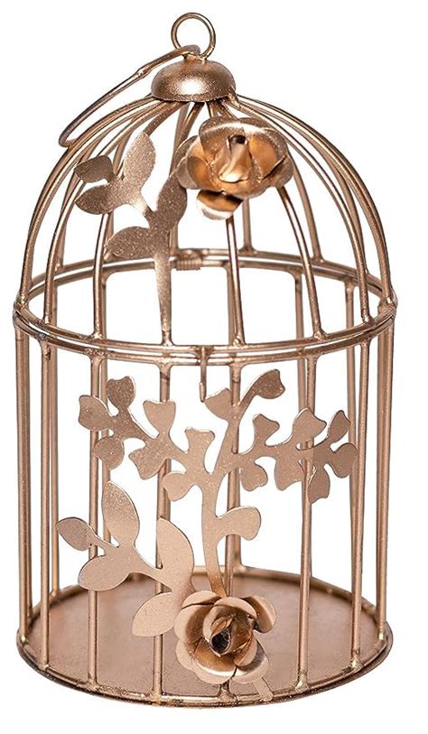 Buy Laddugopal X Gold Colour Metal Iron Bird Cage Tea Light Holder