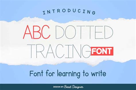 Abc Dashed Tracing Font Letter Tracing Font Beast Designer Best