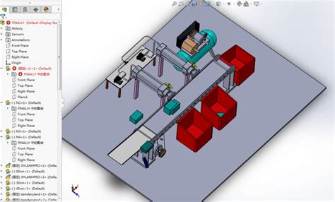 【工程机械】product Sorting Conveyor产品分拣输送机3d数模图纸 Solidworks 仿真秀干货文章