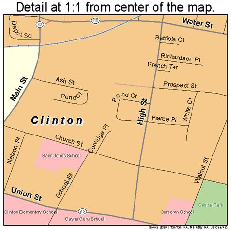 Clinton Massachusetts Street Map 2514430