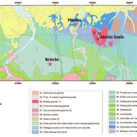 Simplified Geology Map Of Suriname Bosma Et Al 1977 Limited To The