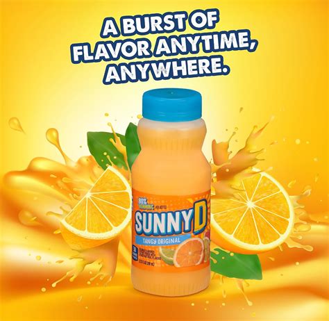 Sunny D Orange Juice Delight Tangy Orange Flavored Citrus Punch Drink