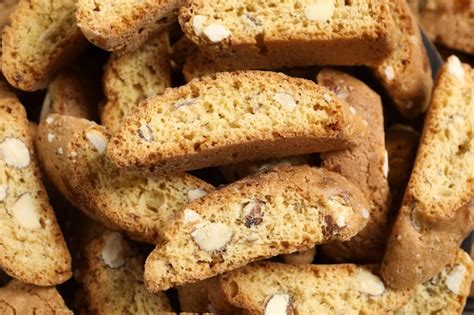 Traditionele Italiaanse Amandelkoekjes Cantucci Als Close Upweergave