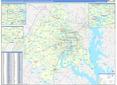 Geography Materials Office Products Dc Zip Code Map Laminated