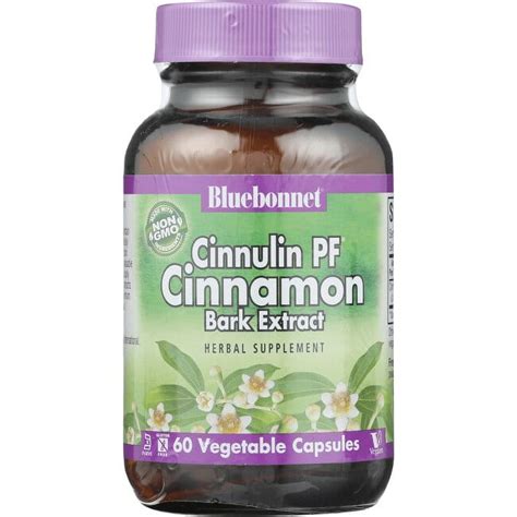 Bluebonnet Nutrition Cinnulin Pf Cinnamon Bark Extract 300 Mg 60 Veg