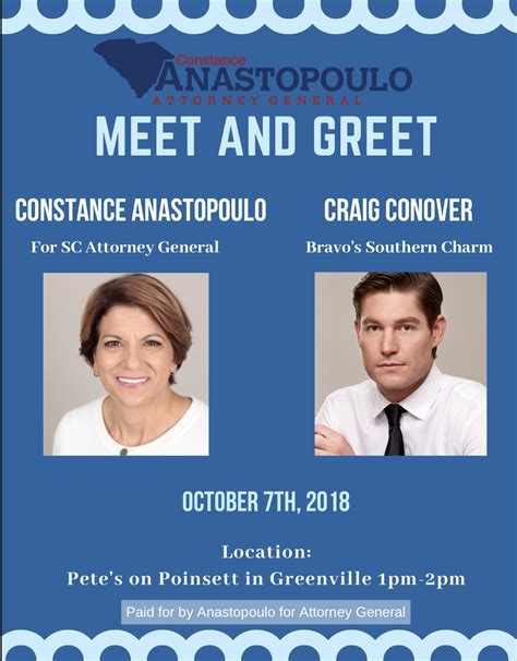 Constance Anastopoulo Meet And Greet Greenville County Democratic Party