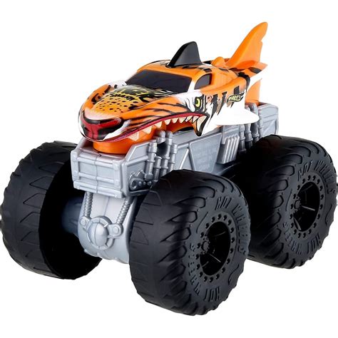Mattel Hot Wheels Monster Trucks Roarin Wreckers Tiger Shark Truck With Engine Revving HDX