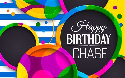 Download Chase Happy Birthday 4k Abstract 3d Art Chase Name Blue