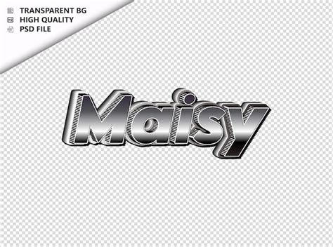 Maisy tipografía texto plateado negro psd transparente Archivo PSD