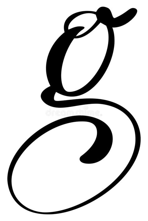 Vector Calligraphy Hand Drawn Letter G Logo Script Font Stock Vector