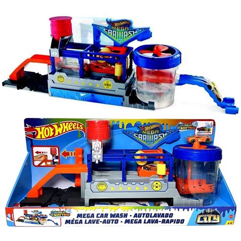 Conjunto Pista Hot Wheels City Cidade Mega Lava Rápido Acompanha Um Veículo Carro Carrinho