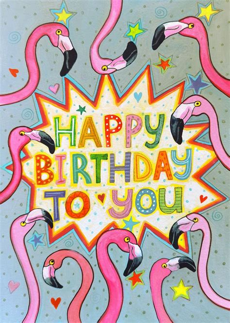 Fabulous Flamingos A Quality A Birthday Card Featuring A Flamboyance