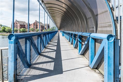 Streets Of Belfast Lagan Railway Plus Pedestrian Bridge In Belfast