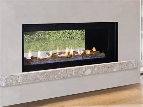 Linear Contemporary Direct Vent Complete 60 Gas Fireplace With Floor