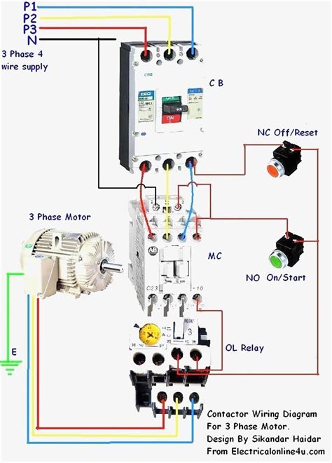 Single Phase Contactor Wiring Diagram Start Stop Single Phas