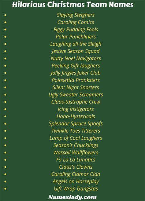 700 Funny Christmas Team Names Ideas You'll Love - NamesLady