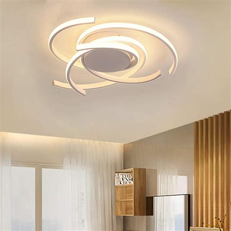 LED Bedroom Light Modern Chic Design Flush Mount Ceiling Lamp Dimmable Acrylic Panel Unique ...