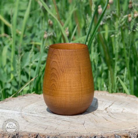 Wooden Drinking Glass For Herbal Tea Or Other Natural Siberian Cedar Wood СН2 Drinking Glass