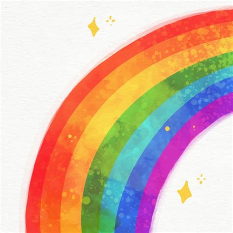 Ilustración del arco iris de acuarela vibrante Vector Gratis