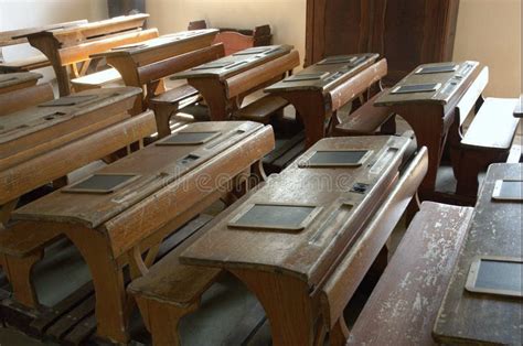 Old School Classroom With Desks V Stock Photo Image Of School