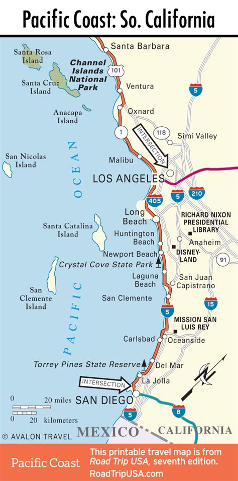 Detailed Map Of California Coastline Printable Maps