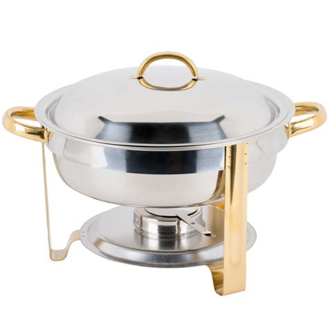 Choice 4 Qt Round Chafer With Gold Accents Webstaurantstore