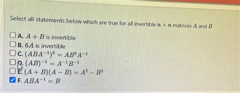 Solved Select All Statements Below Which Are True For All