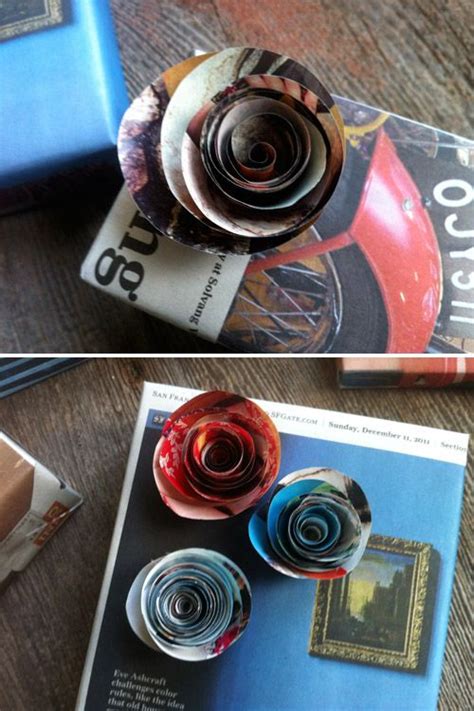 Make Flower T Toppers From Old Magazines Catalogs And Newspapers