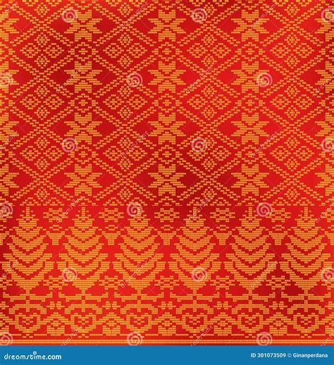 Traditional Batik Songket Motif From Palembang South Sumatera Stock