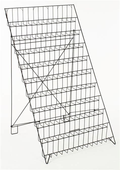 Tiered Wire Literature Stand For Floor Open Shelves Header X