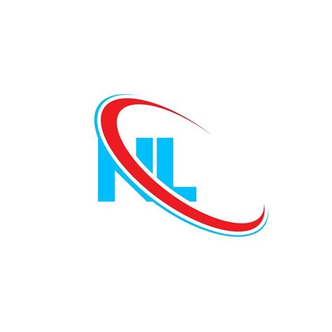 NL logo. NL design. Blue and red NL letter. NL letter logo design ...