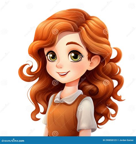 An Illustration Of A Girl With Long Red Hair Stock Illustration