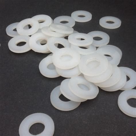 White Nylon Washers Imperial 38 Id X 34 Od X 18 Thick