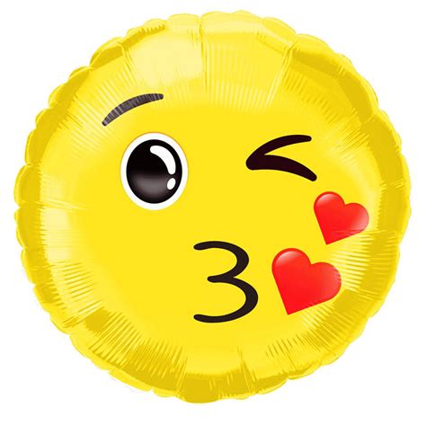 Harnel 18 Smiley Kiss Emoji Mylar Balloons Pack Of 10