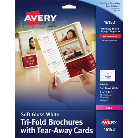 Avery Tri-Fold Brochure Paper w/Tear-Away Cards | OfficeSupply.com