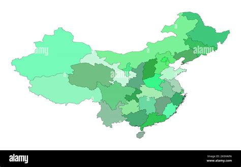 Ilustración del mapa vectorial en color verde de China ilustración del