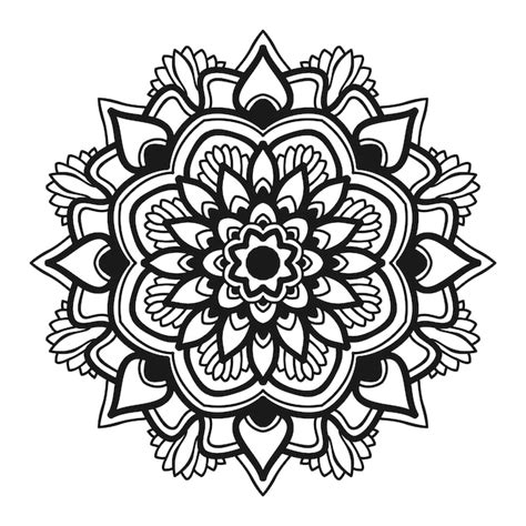 Diseño de vector de ilustración de flor de mandala Vector Premium